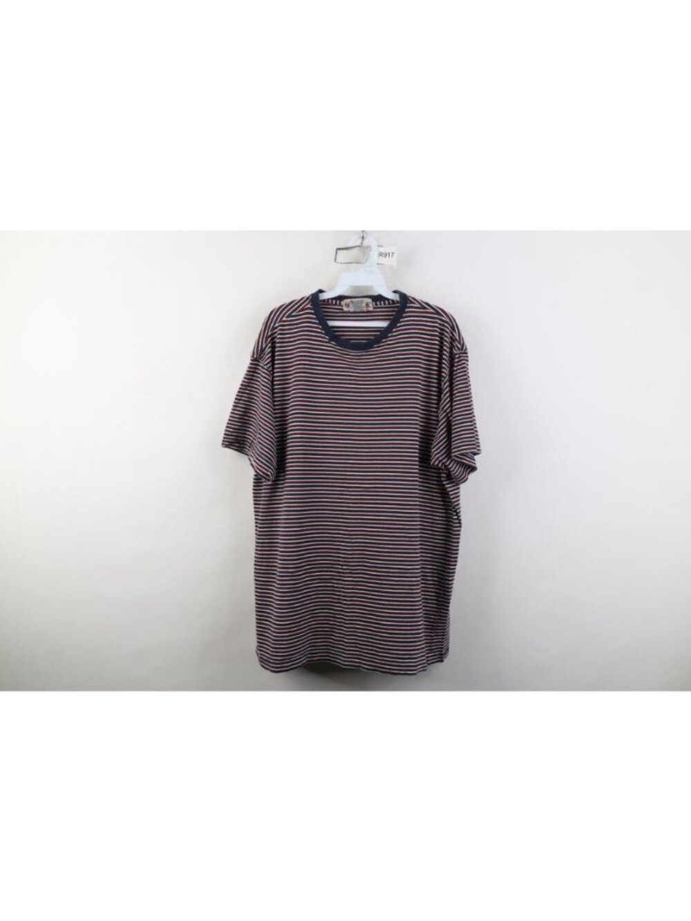 Vtg 90s Streetwear Mens XL Faded Striped Color Block Short Sleeve T-Shirt Cotton